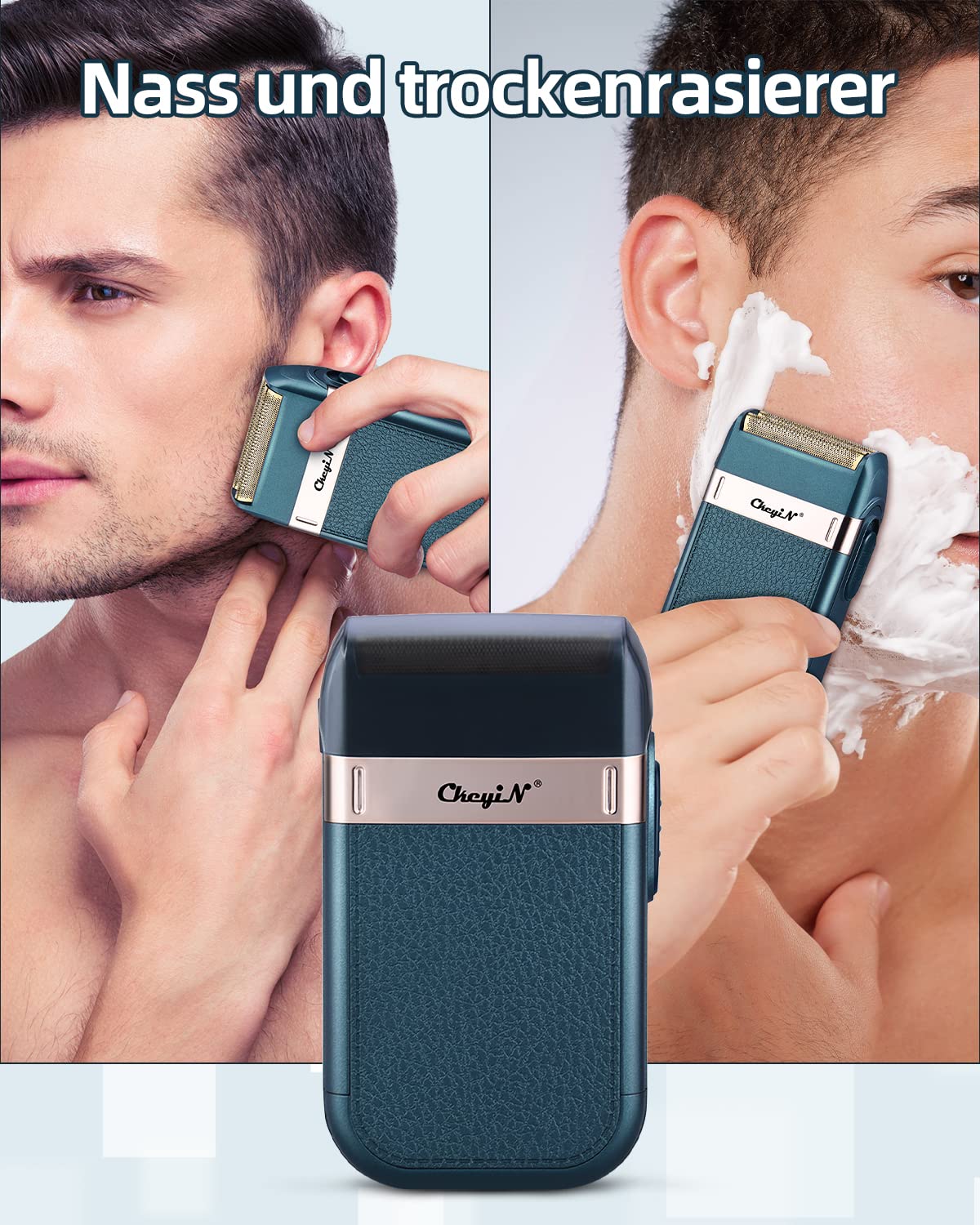 ckeyin-elektrorasierer-herren-blau-wet-dry-mit-pr-zisionstrimmer image 3