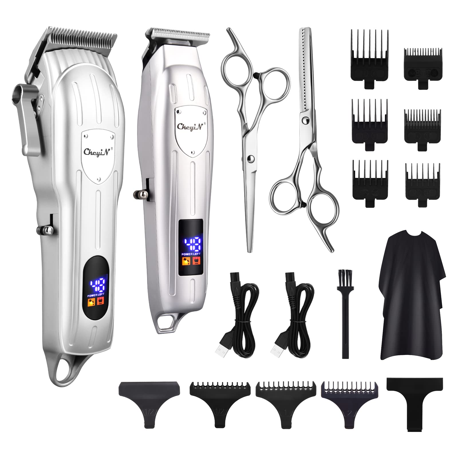 ckeyin-profi-haarschneidemaschine-barttrimmer-set-silber image 1