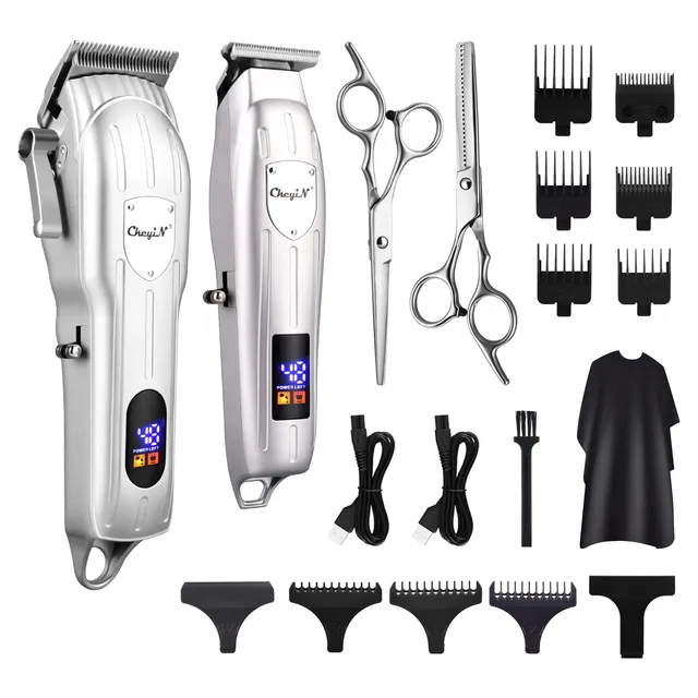 ckeyin-profi-haarschneidemaschine-barttrimmer-set-silber image 1