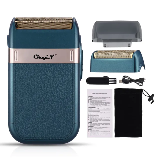 ckeyin-elektrorasierer-herren-blau-wet-dry-mit-pr-zisionstrimmer image 1