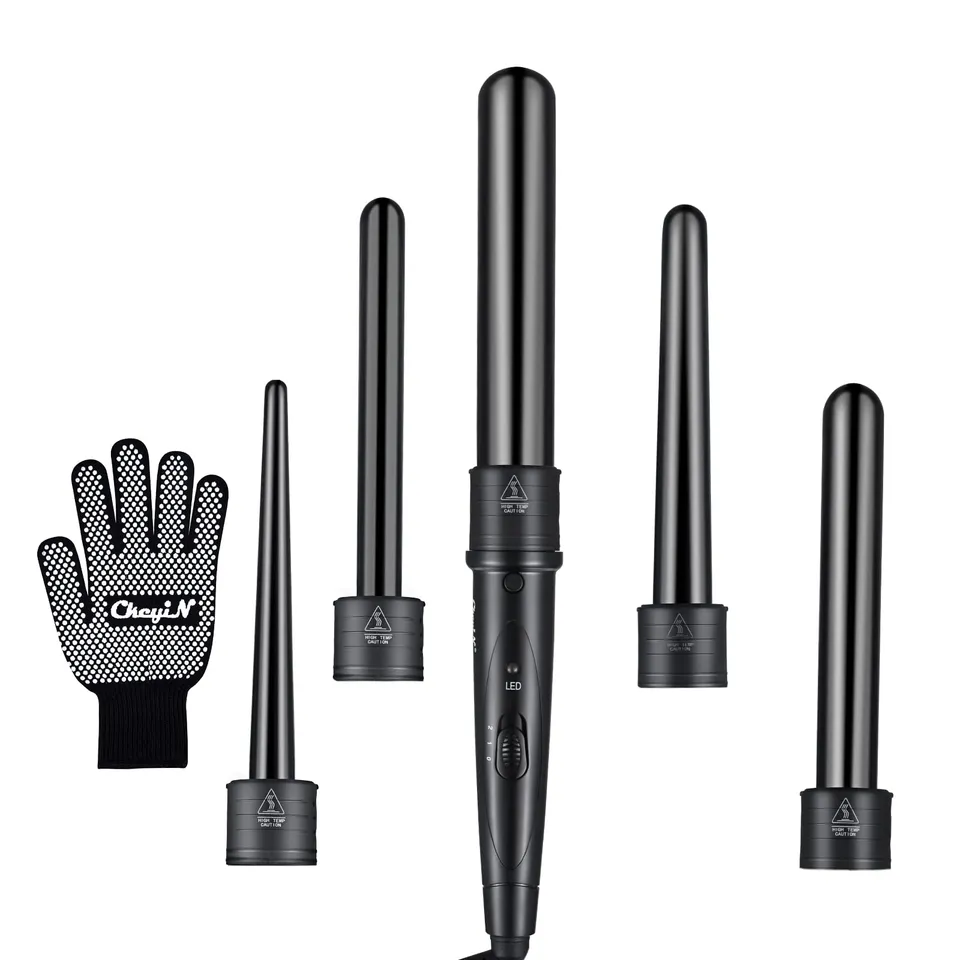 ckeyin-lockenstab-set-5-in-1-mit-wechselaufs-tzen-und-handschuh image 1