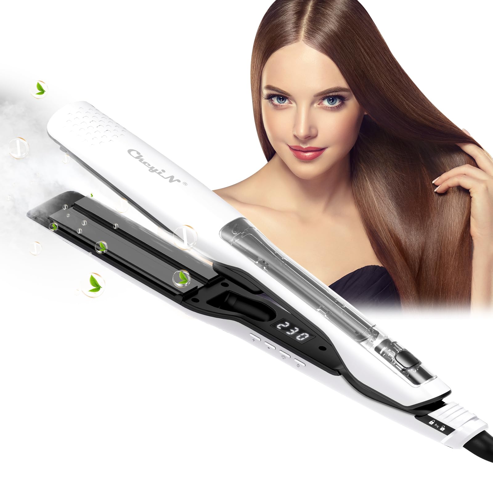 ckeyin-dampf-haargl-tter-steam-straightener-40-mm-wei image 1