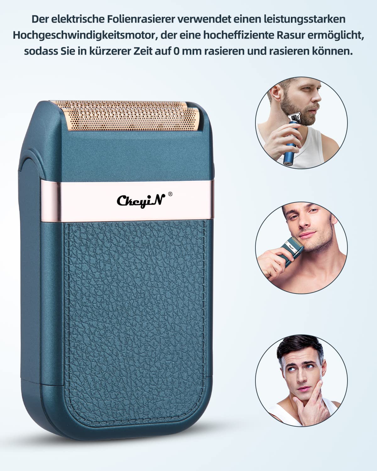 ckeyin-elektrorasierer-herren-blau-wet-dry-mit-pr-zisionstrimmer image 2