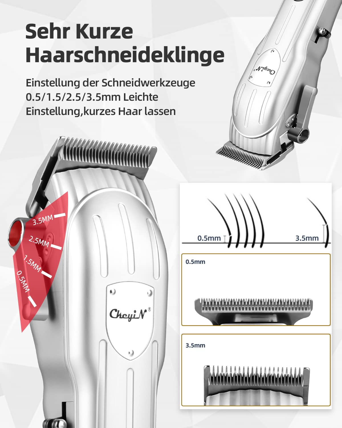 ckeyin-profi-haarschneidemaschine-barttrimmer-set-silber image 8