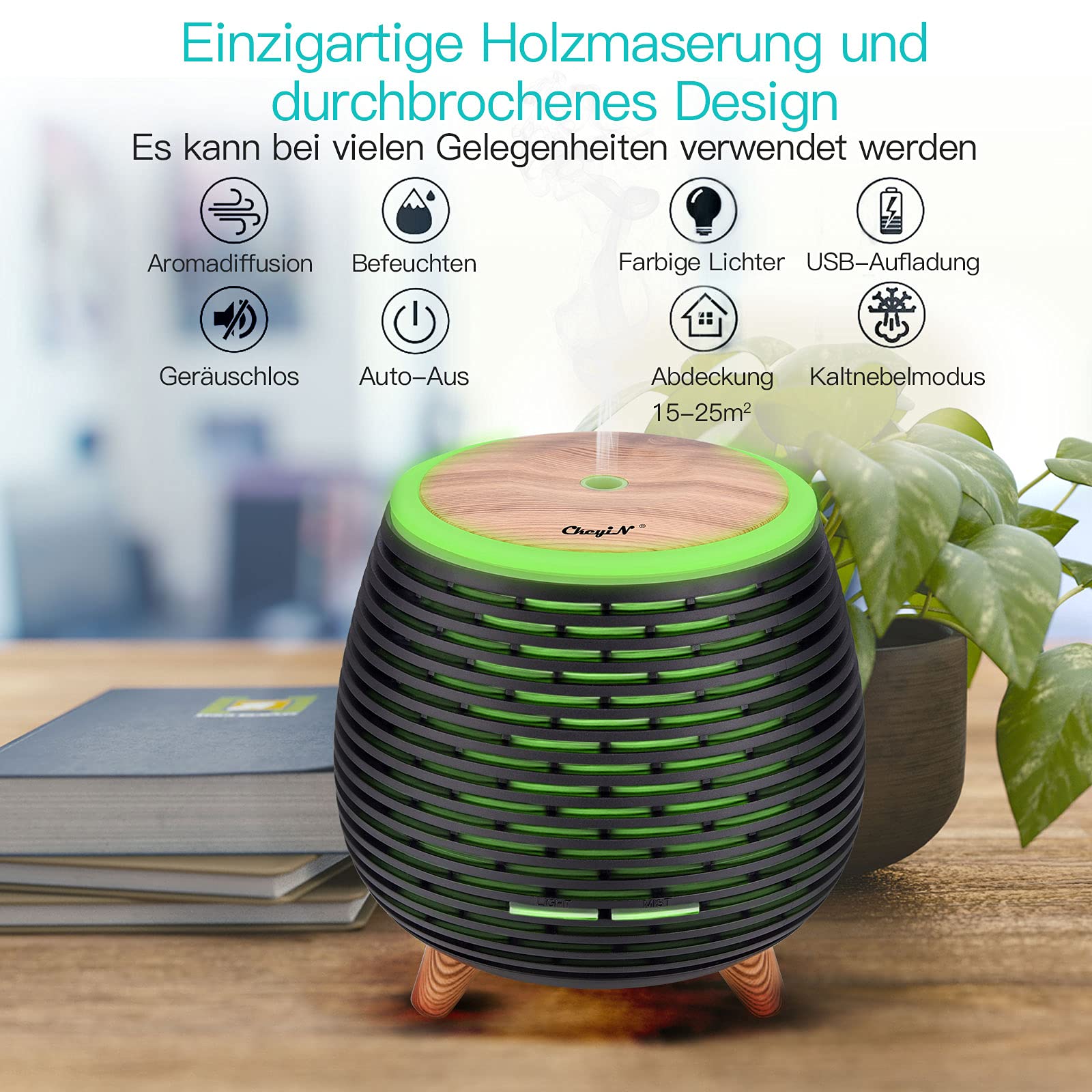 ckeyin-mini-aromadiffuser-holzmaserung-90-ml-mit-7-farben-led image 4