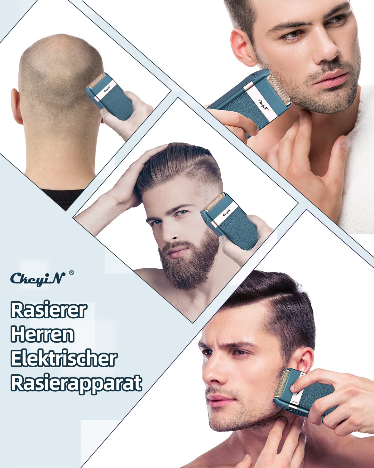 ckeyin-elektrorasierer-herren-blau-wet-dry-mit-pr-zisionstrimmer image 8