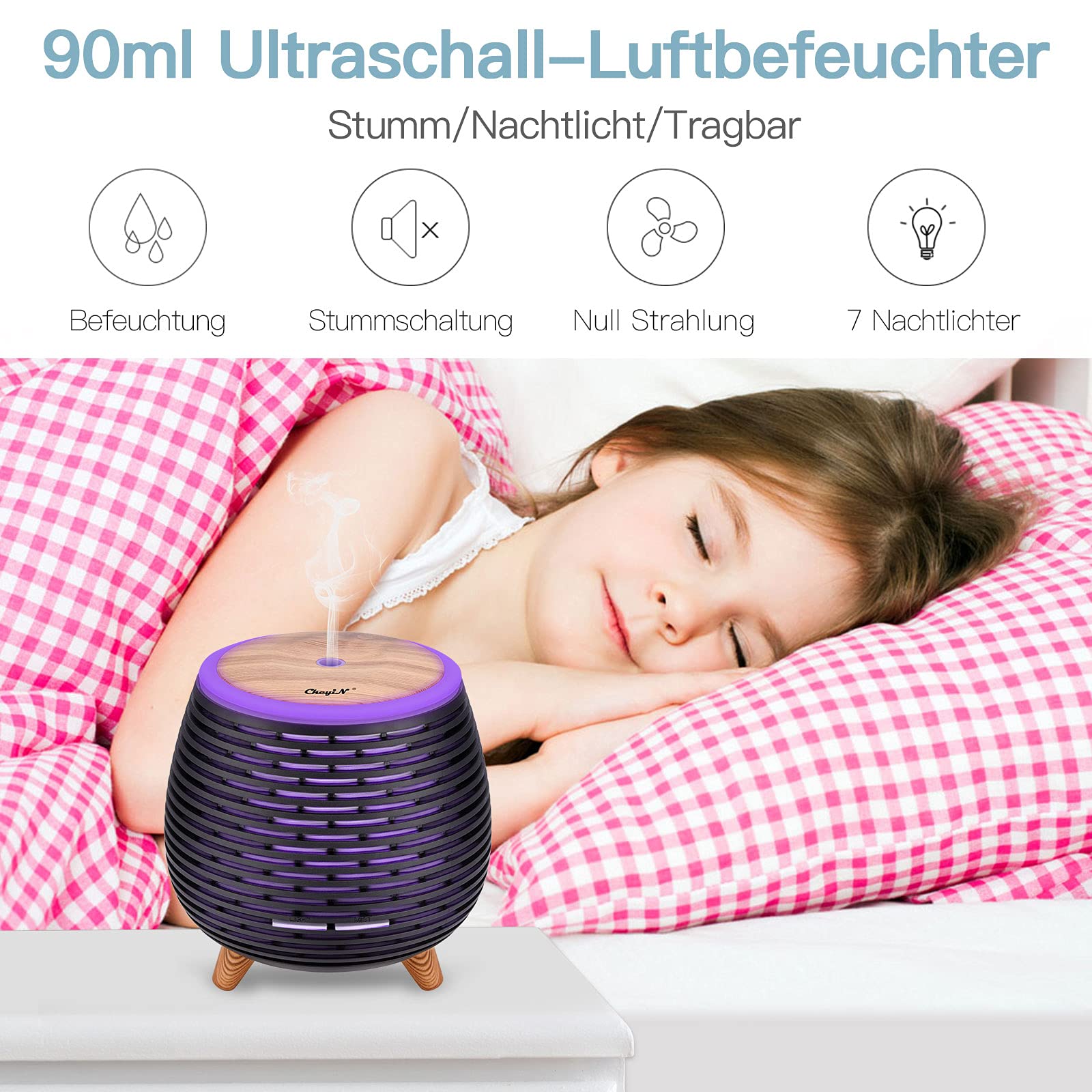 ckeyin-mini-aromadiffuser-holzmaserung-90-ml-mit-7-farben-led image 5