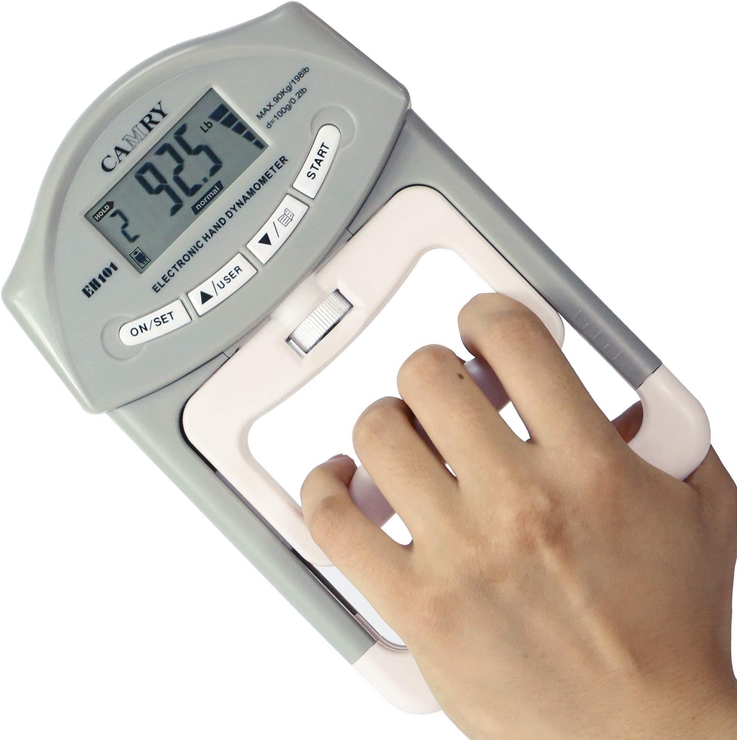 camry-digitales-hand-dynamometer-90-kg-griffkraft-grau image 1