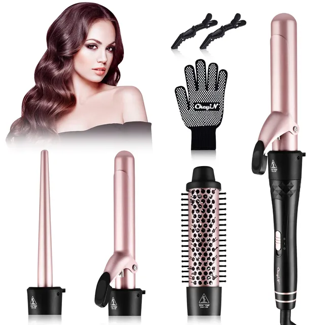 ckeyin-4-in-1-lockenstab-set-keramik-curling-wand-9-38-mm-mit-lockenb-rste image 1