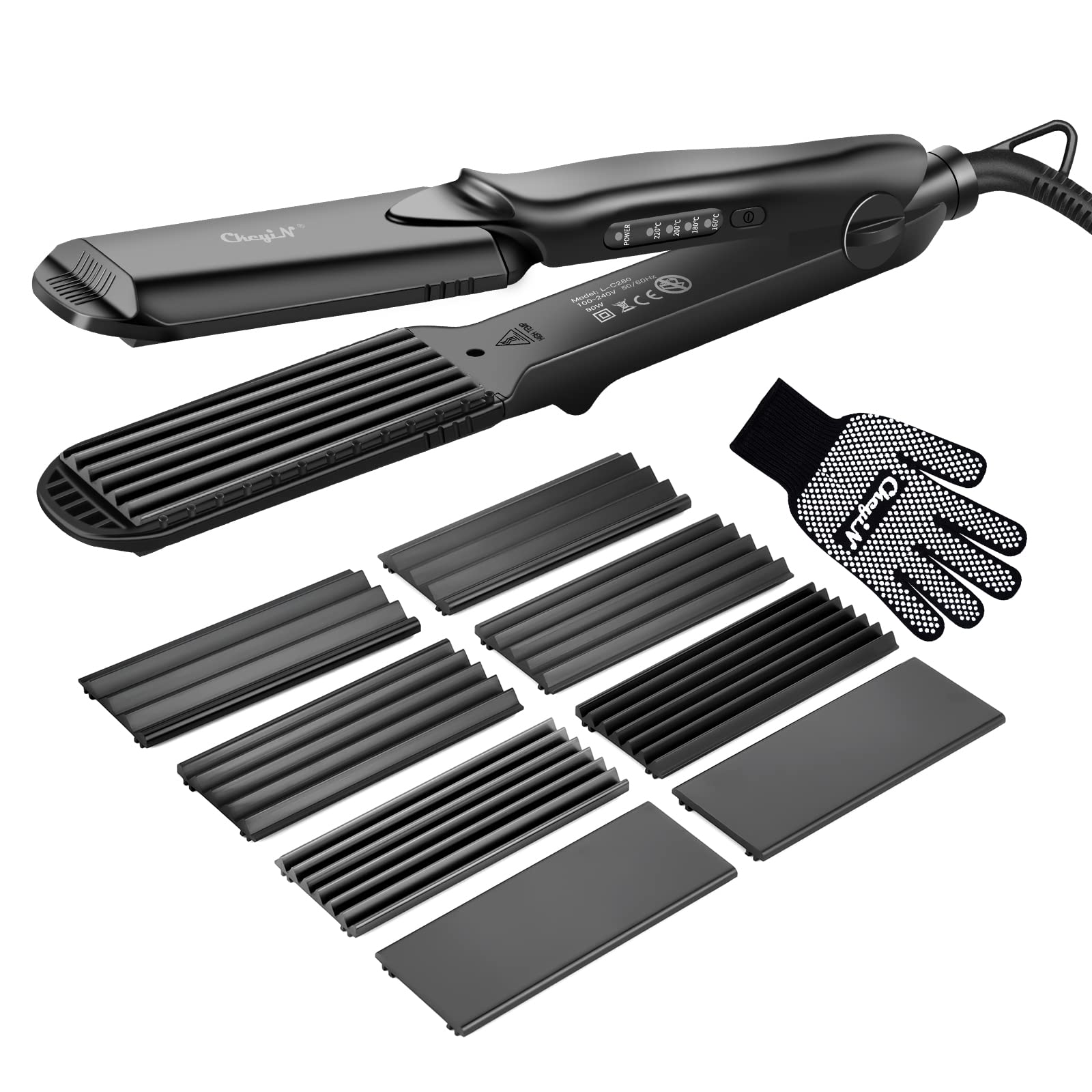 ckeyin-4-in-1-haargl-tter-und-kreppeisen-set-keramik image 1