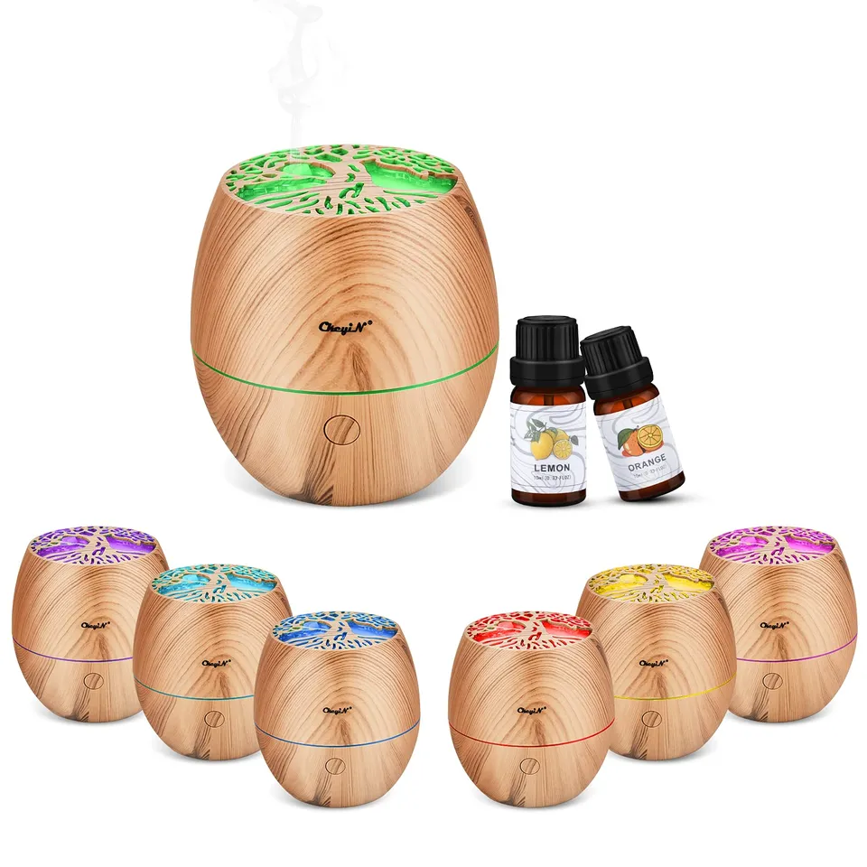 ckeyin-aroma-diffuser-120-ml-holzoptik-set-mit-2-therischen-len-und-7-farben-lic image 1